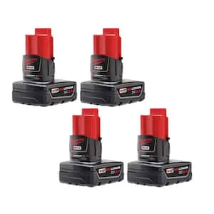 M12 12-Volt Lithium-Ion XC Extended Capacity 3.0 Ah Battery Pack (4-Pack)