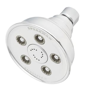3-Spray 3.8 in. Single Wall Mount Low Flow Fixed Adjustable Shower Head in Polished Chrome