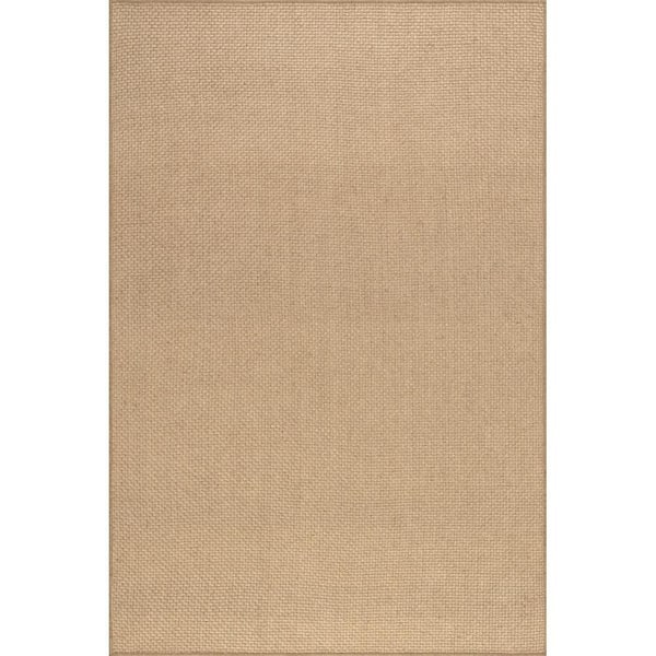 Ainara Solid Handmade Jute Area Natural 5 ft. x 8 ft. Indoor Area Rug