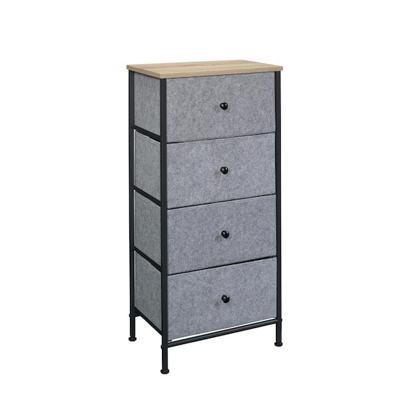 SAUDER North Avenue Grey and Charter Oak 1x4 Storage Organizer Cabinet
