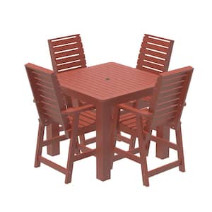 Glennville 5-Pieces Square Recycled Plastic Outdoor Counter Dining Set