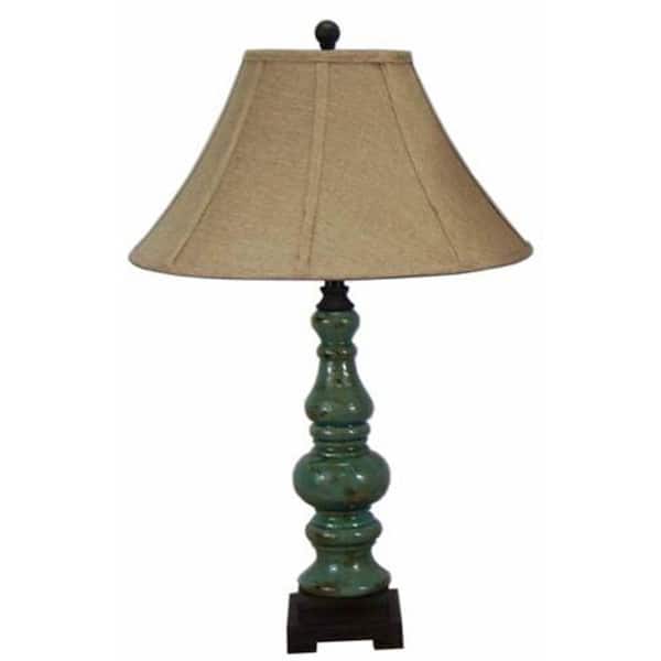 Fangio Lighting 35 in. Tuscan Green Ceramic and Poly Table Lamp