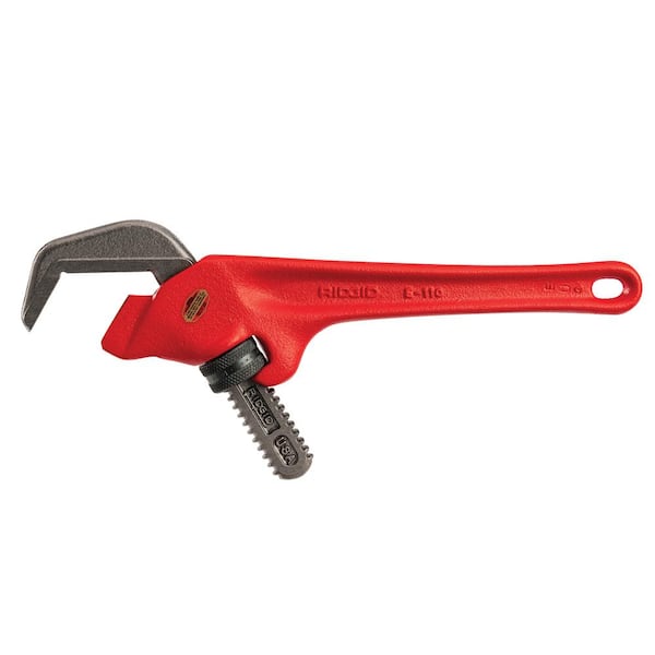 RIDGID 9-1/2 in. Offset Hex Jaw Pipe Wrench, Sturdy Plumbing Pipe Tool with  Hex Jaw Mechanism for Extra Wide Opening 31305 - The Home Depot