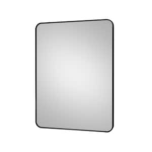 24 in. W x 32 in. H, H Modern Rectangle Framed Black Vanity Mirror