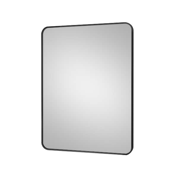 Unbranded 24 in. W x 32 in. H, H Modern Rectangle Framed Black Vanity Mirror