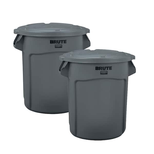 20 Gallon Black Round Trash Can Waste Bin Container Lid Roughneck Heavy Duty New 