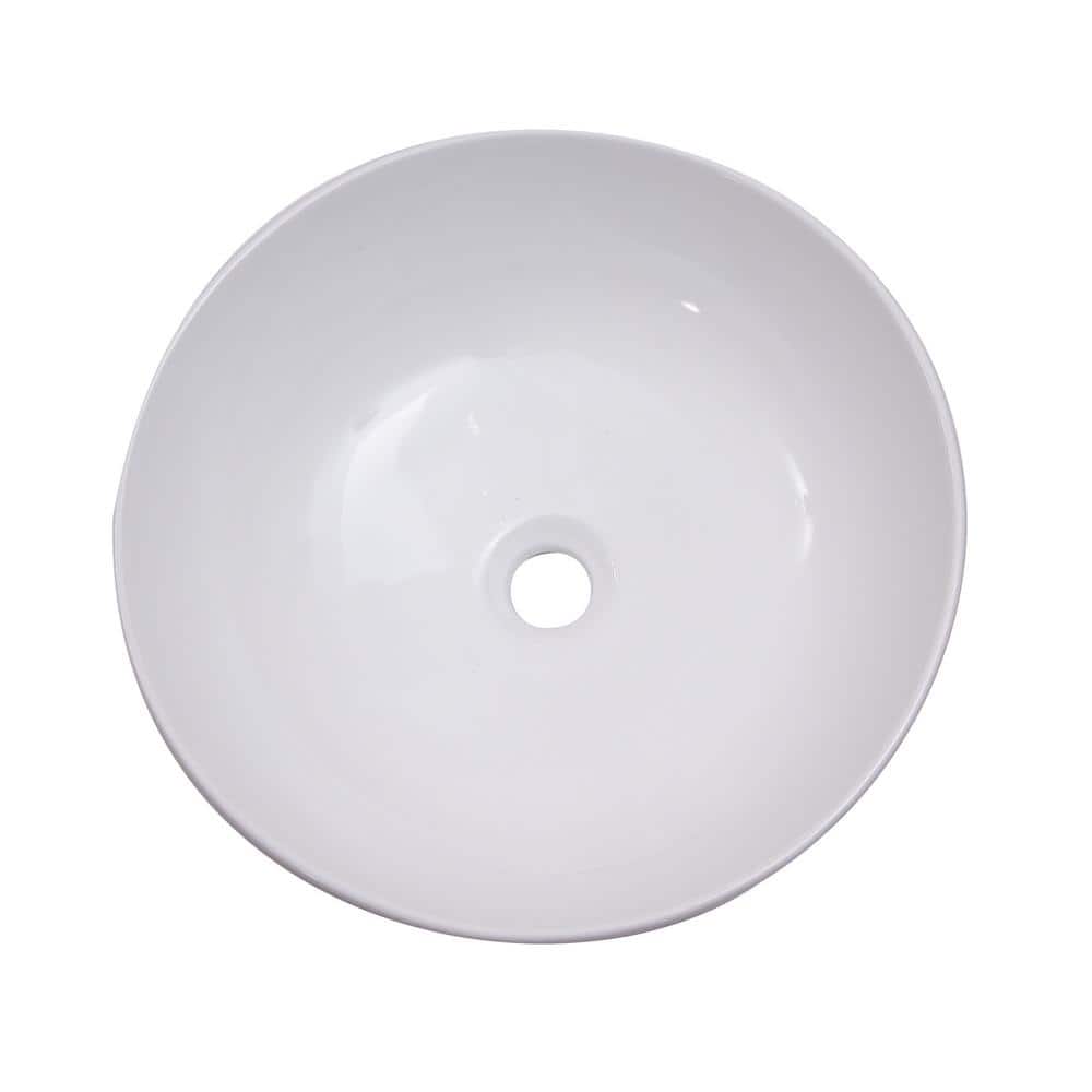 Shasta 16.25'' White Ceramic Round Vessel Sink