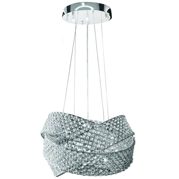 Eurofase Emilia Collection 9-Light Chrome Hanging Large Pendant