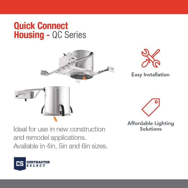 Contractor Select QC4R Quick Connect 4 in. IC Rated Remodel Recessed Housing (6-Pack)