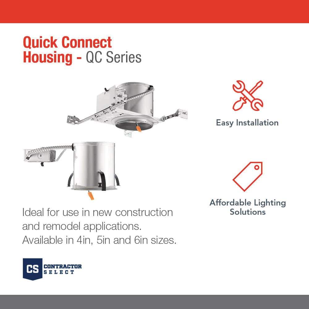 6-Inch Gray LED Quick Connect Ceiling Light Housing
