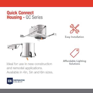 Contractor Select QC4R Quick Connect 4 in. IC Rated Remodel Recessed Housing (6-Pack)