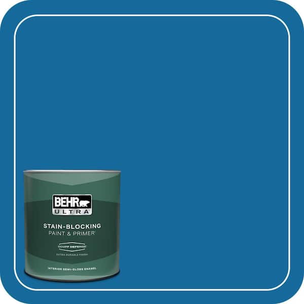 BEHR ULTRA 1 qt. #P500-7 Cosmic Cobalt Extra Durable Semi-Gloss Enamel Interior Paint & Primer