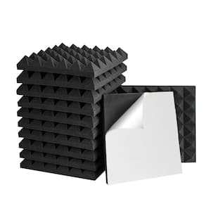 1 ft. x 1 ft. x 2 in. Sound Echo Absorbing Panels with Double-Side Adhesive for Recording Studio (12-Pack)