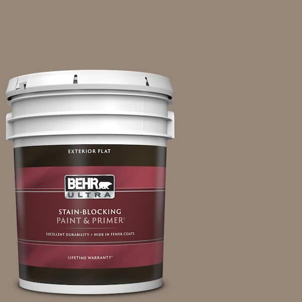 BEHR ULTRA 5 gal. #PPU5-06A Light Truffle Flat Exterior Paint & Primer
