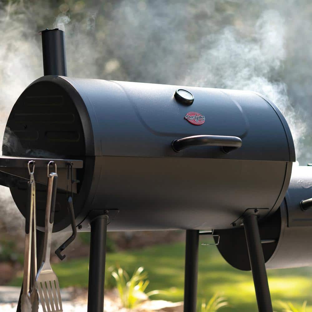 Smokin' Champ Charcoal Grill Offset Smoker in Black with Charcoal Tray and Dual Damper Controls - Thumbnail 2