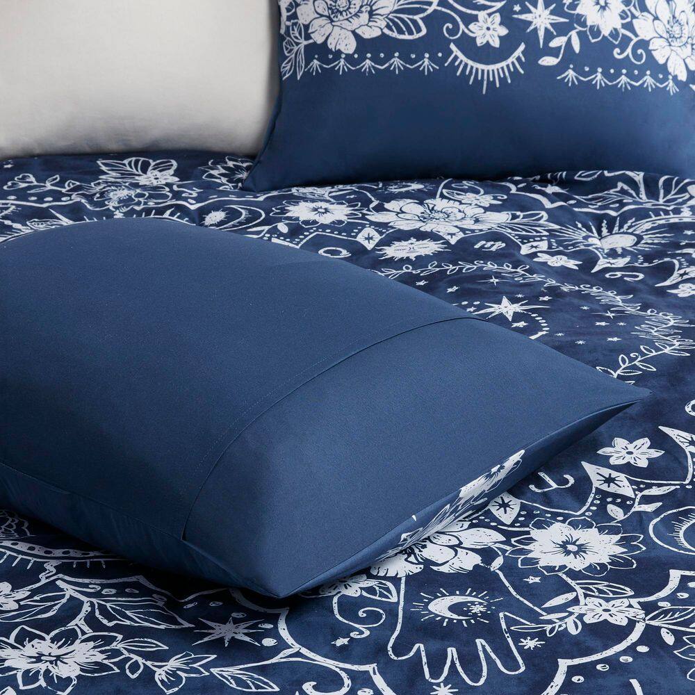 Navy Celestial Cotton Full/Queen Duvet Cover Set