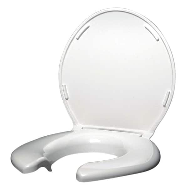 Big John Elongated Open Front Toilet Seat with Cover in White