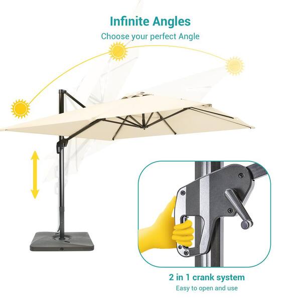 Sonkuki Sand Premium 11.5 x 9 ft. Cantilever Patio Umbrella