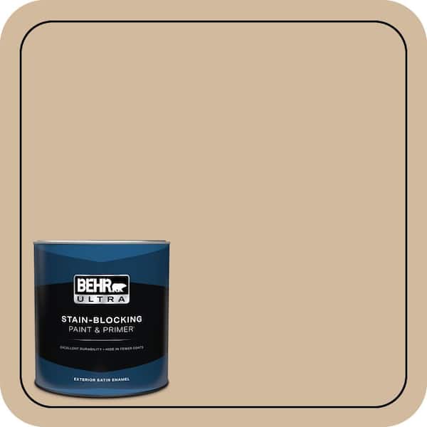 BEHR ULTRA 1 qt. #S280-3 Practical Tan Satin Enamel Exterior Paint & Primer