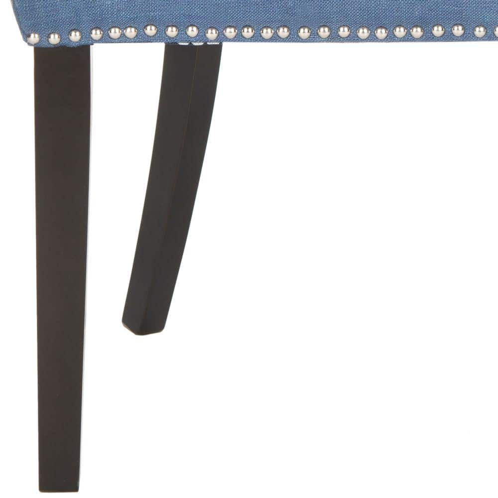 Transitional Linen Upholstered Parsons Side Chair in Blue