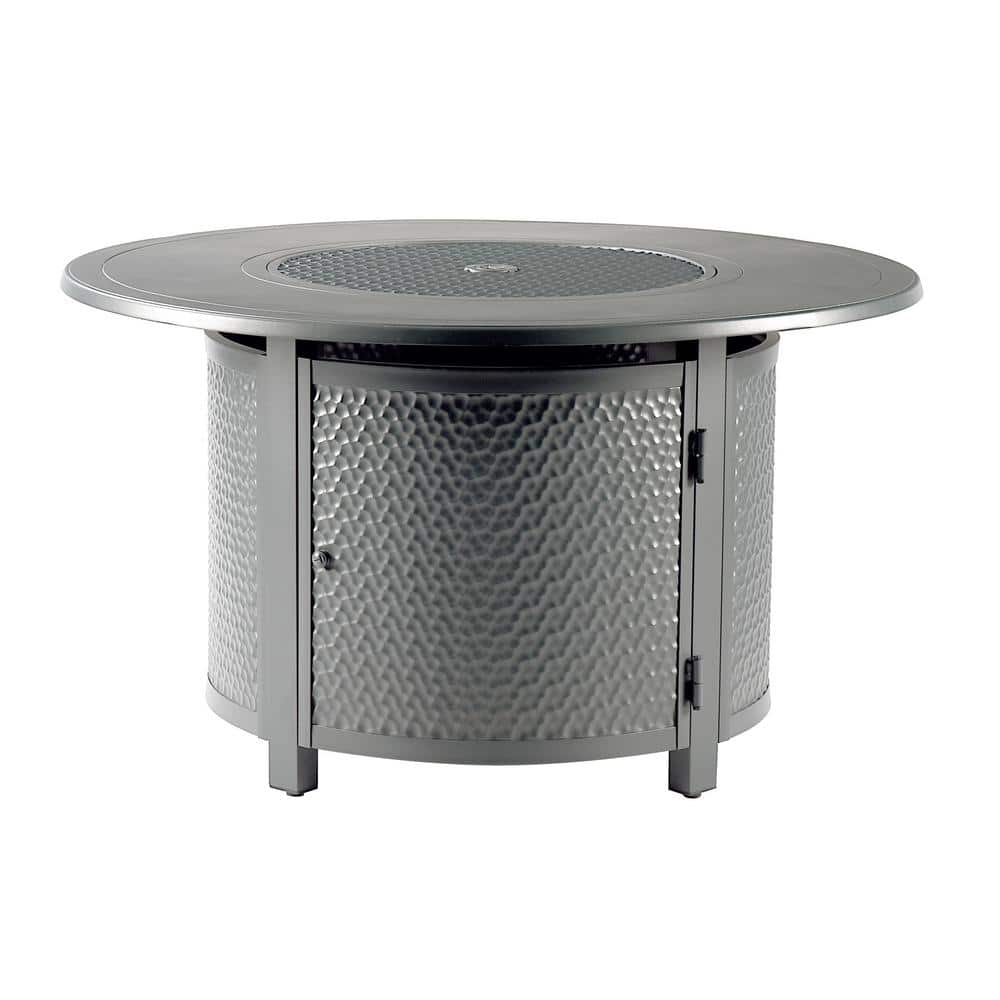 Oakland Living 44 in. x 44 in. Grey Round Aluminum Propane Fire Pit ...