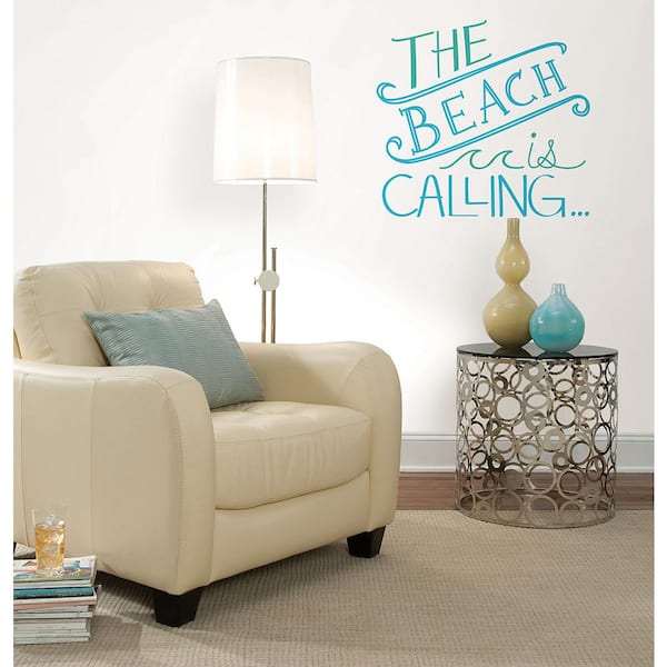 WallPops 19.5 in. x 17.25 in. Beach is Calling Wall Decal