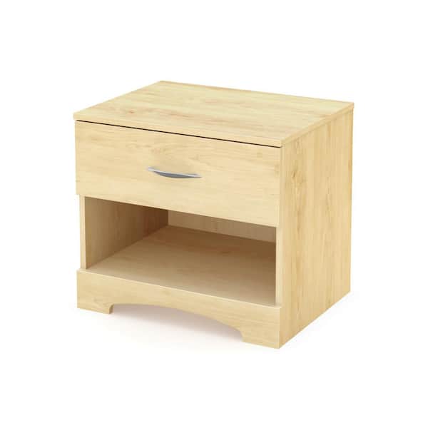 South Shore Step One 1-Drawer Nightstand in Natural Maple