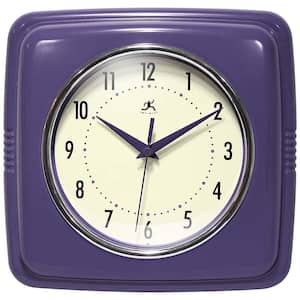 Square Retro Purple Wall Clock