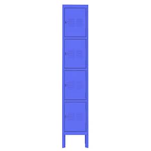 4-Tier 66.14 in. H Blue Steel File Cabinet Locker with 4 Doors