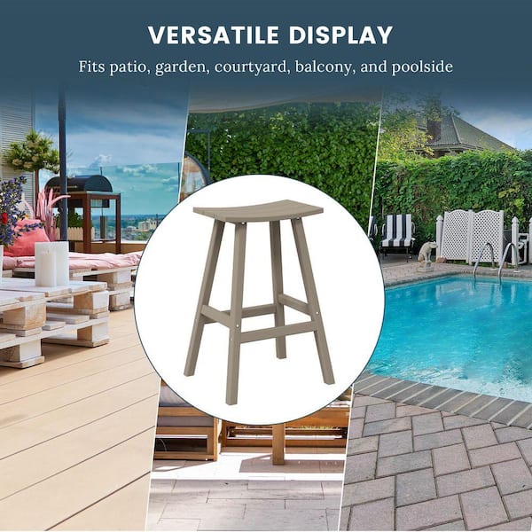 WESTIN OUTDOOR Franklin Weathered Wood 29 in. Poly HDPE Fade