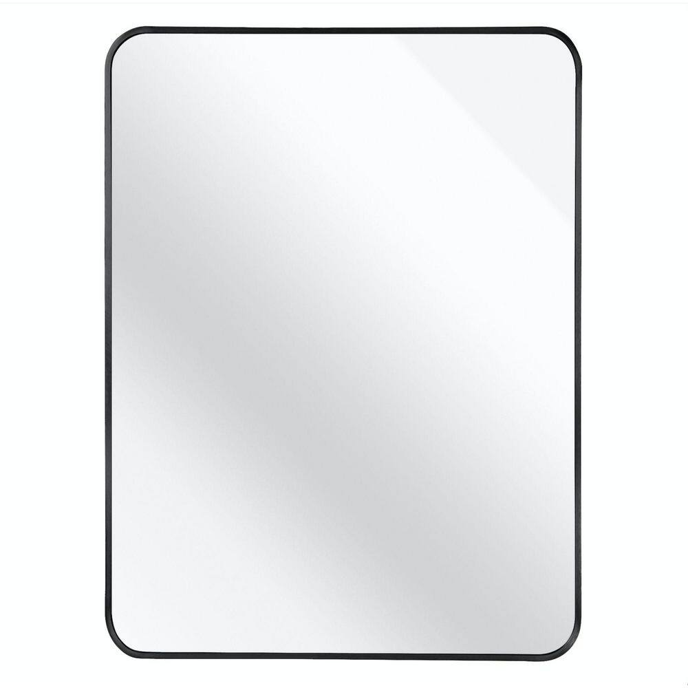 Horizon 30 in. W x 40 in. H Modern Rectangular Black Aluminum Framed Wall Bathroom Vanity Mirror Decorative Functional price history on PriceWatchPro