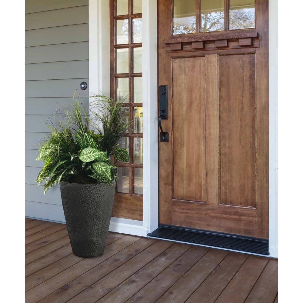 Valencia Charcoal Hammered Texture Outdoor Floor Planter