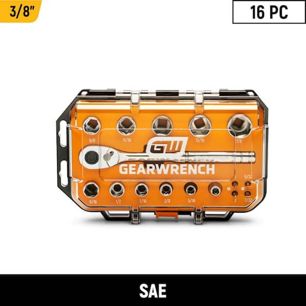 GEARWRENCH 3/8 in. Drive 72-Tooth 6-Point SAE Mechanics Tool Set