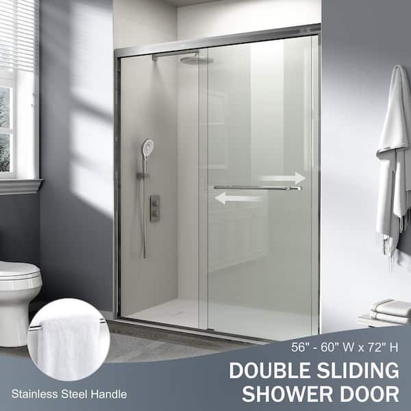 Abruzzo 60 in. W x 72 in. H Sliding Double Framed Bathroom Shower