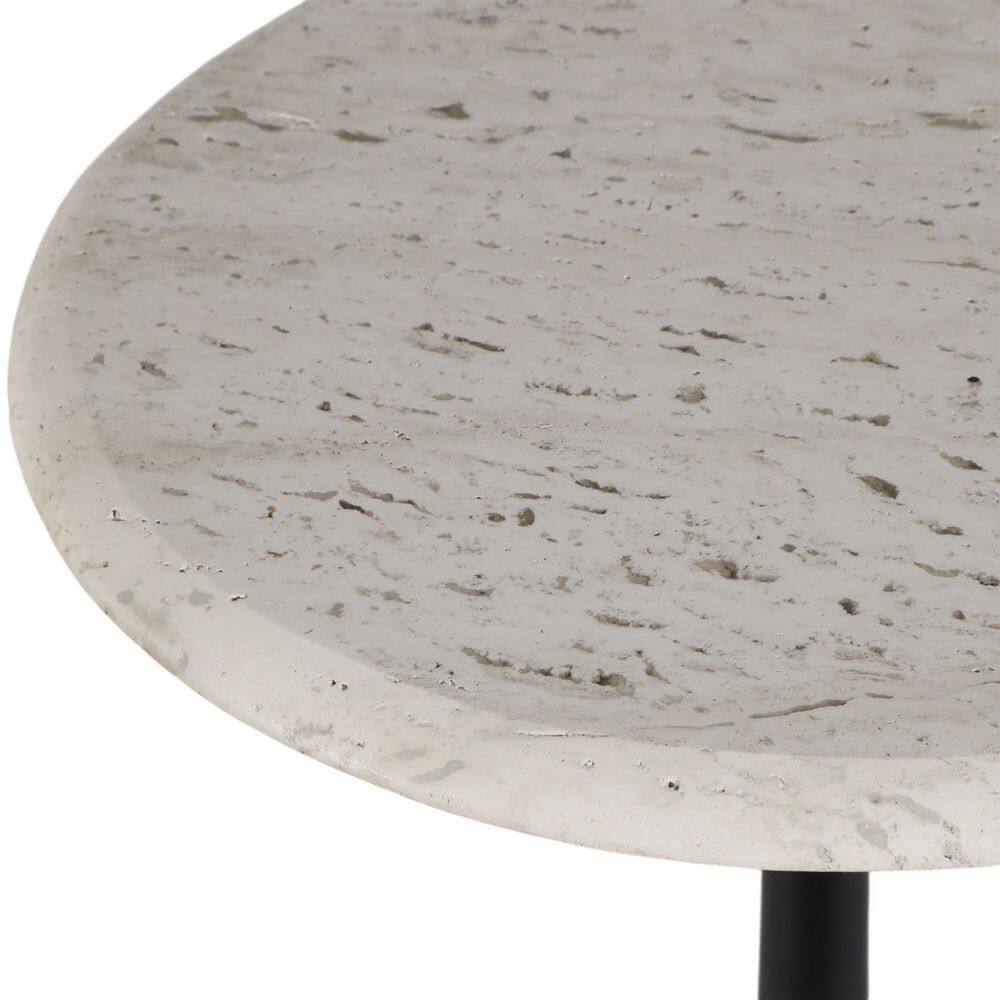 15 in. Brown Round Marble Accent Table - thumbnail 6