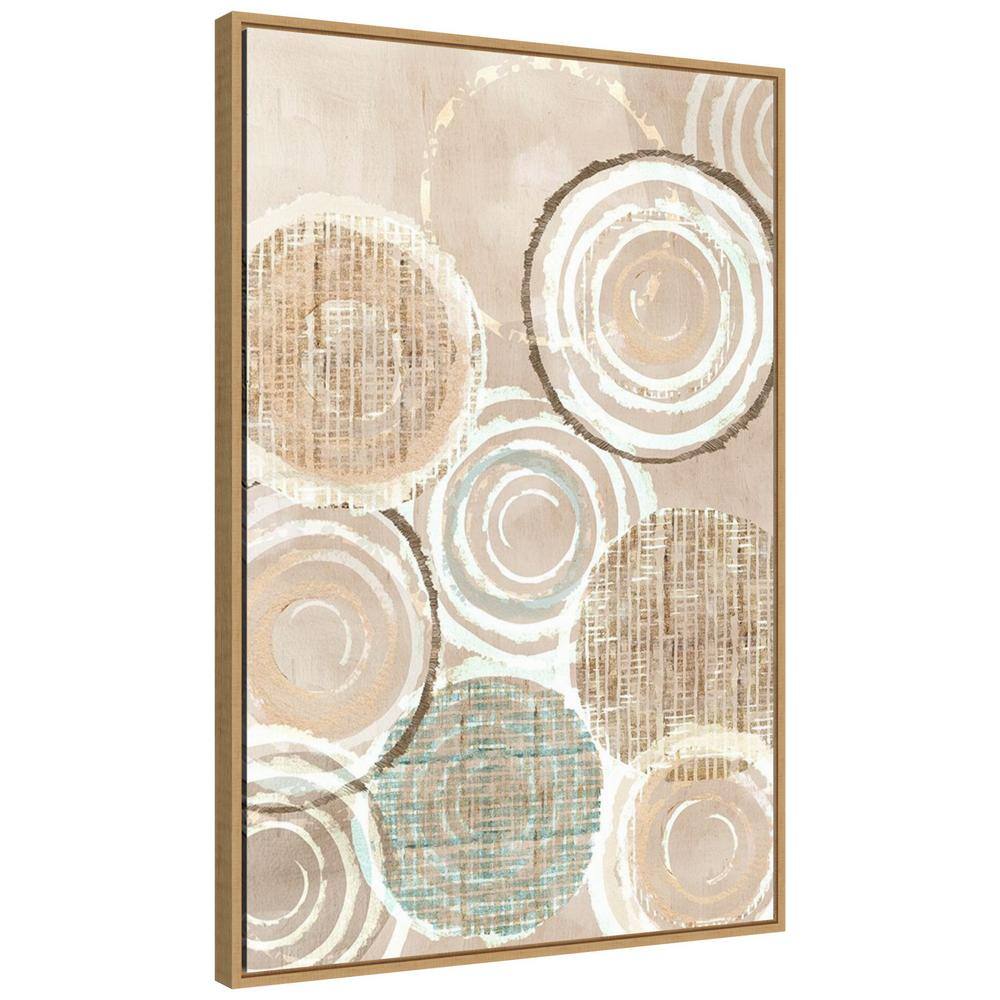 33" x 23" Beige and Gray Abstract Canvas Framed Wall Art