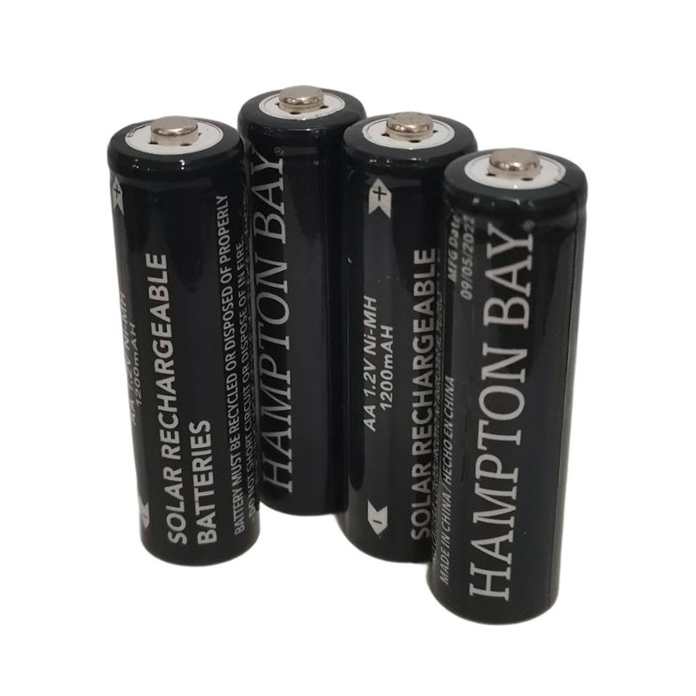 Hampton Bay NickelMetal Hydride 1200mAh Solar Rechargeable AA Batteries (4Pack) B1200NIMH