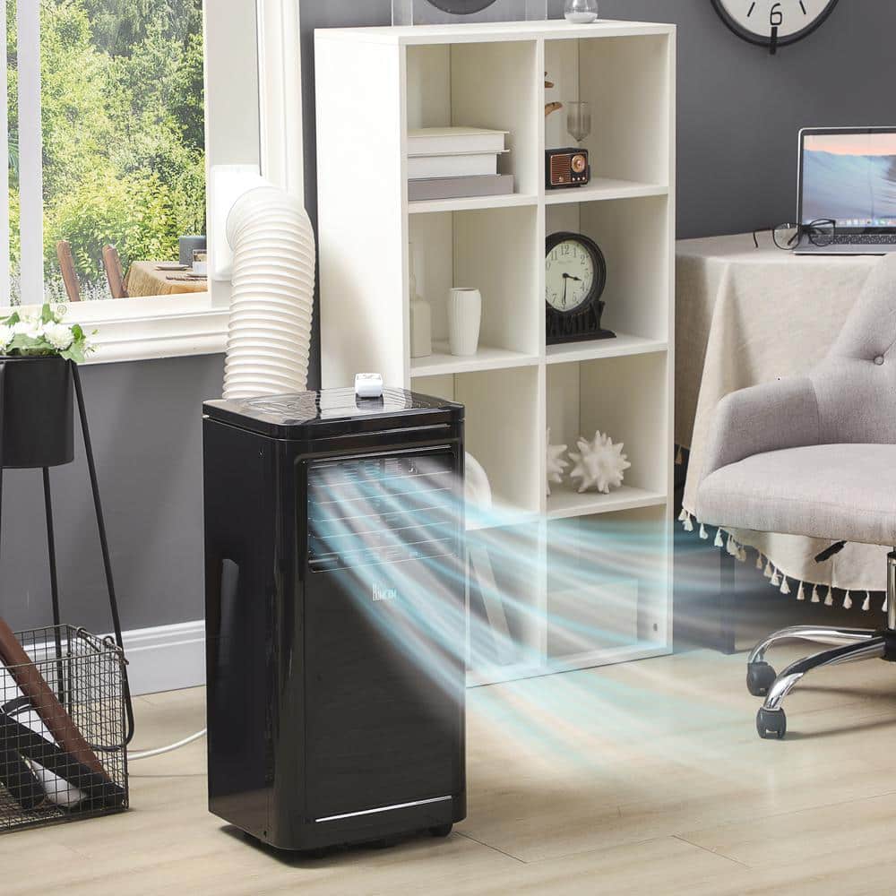 Compact Black 8000 BTU Portable Air Conditioner with Remote