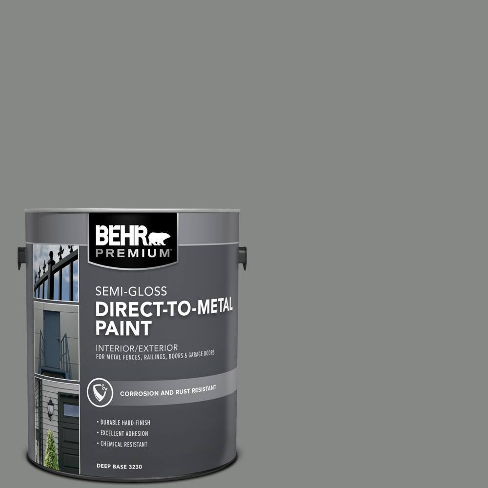 BEHR PREMIUM 1 gal. #PPU25-17 Euro Gray Semi-Gloss Direct to Metal ...