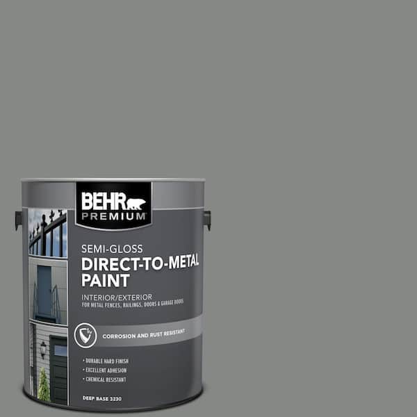 BEHR PREMIUM 1 gal. #PPU25-17 Euro Gray Semi-Gloss Direct to Metal Interior/Exterior Paint