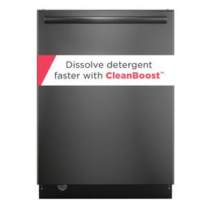 24 in Top Control Built In Tall Tub Dishwasher in Black Stainless Steel with 7 Cycles and CleanBoost