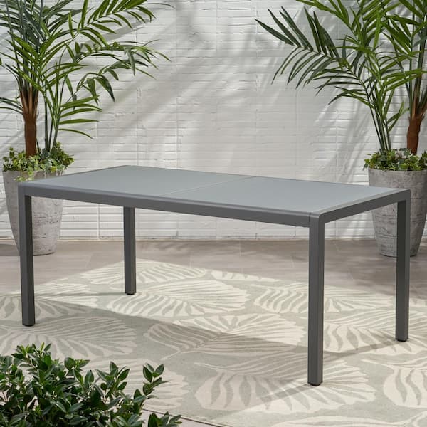 grey aluminum outdoor table