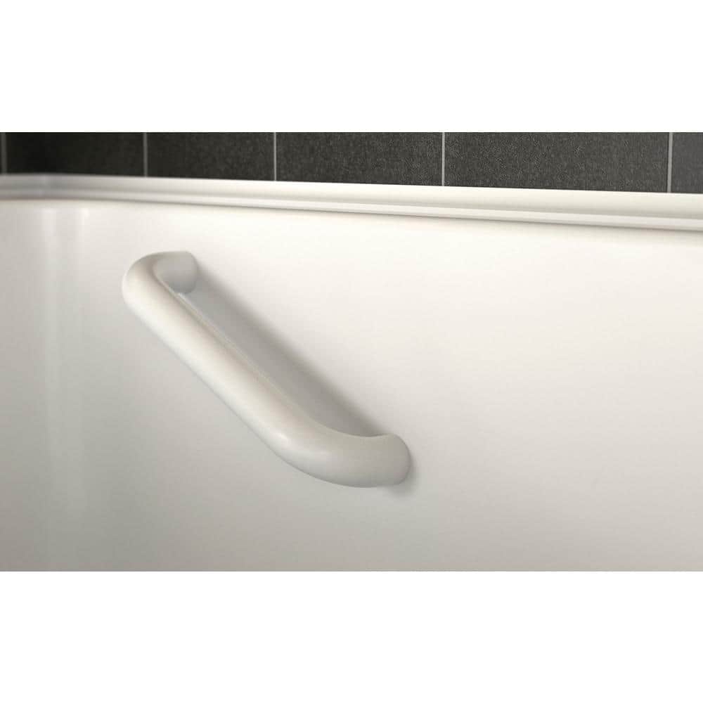 White Fiberglass Walk-In Soaking Bathtub with Faucet