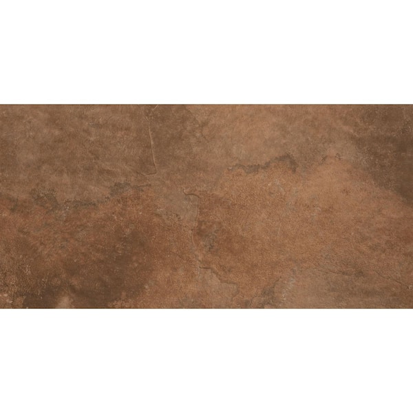Exhale Marron 5.91 in. x 12.44 in. Glossy Porcelain Floor and Wall