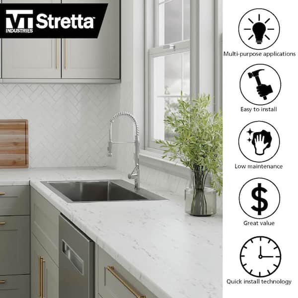 6 ft. White Laminate Countertop Kit with Full-Thickness Square Edge in Alabaster Slate