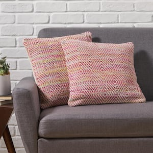 Beacon Multicolor Geometric Cotton 18 in. x 18 in. Throw Pillow (Set of 2)