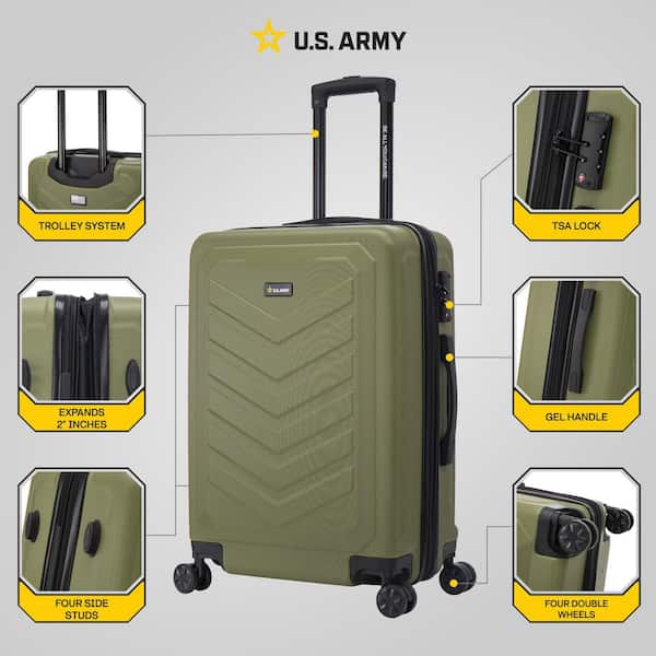 US ARMY FOX PRO 24 in. Expandable Medium Suitcase with TSA Lock