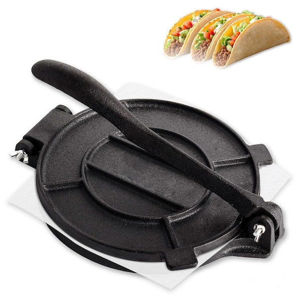 12 in. Heavy Duty Tortilla Pataconera with Foldable Handle, Taco press with Some Parchment Paper