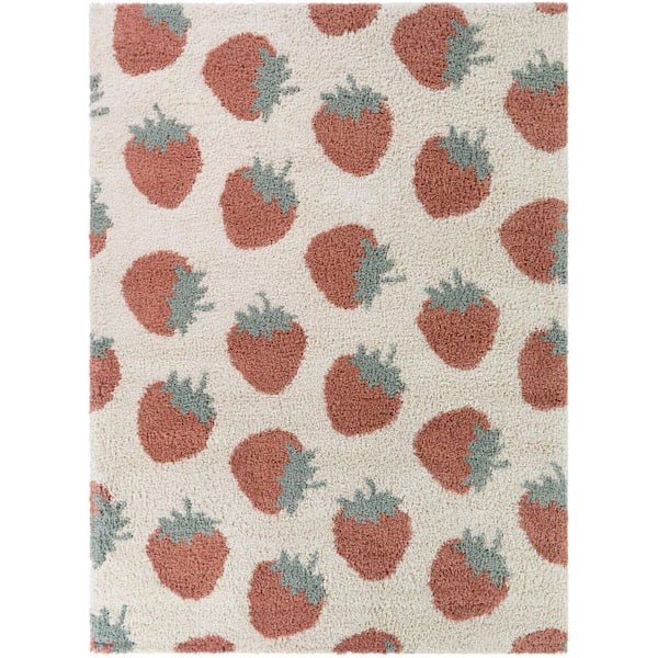 Rosa Orange 4 ft. x 6 ft. Tossed Strawberry Area Rug