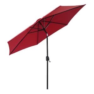 9 ft. Cantilever Outdoor Patio Umbrella with Crank in Burgundy